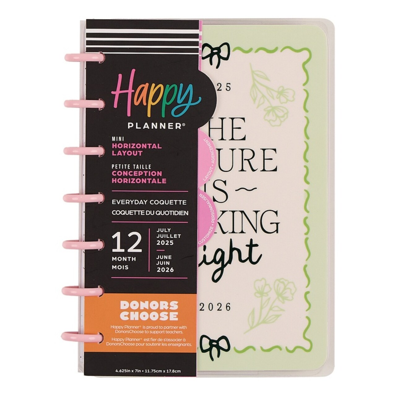 Happy Planner 12-Month Mini Disc Bound Planner-Everyday Coquette; July '25 - June '26